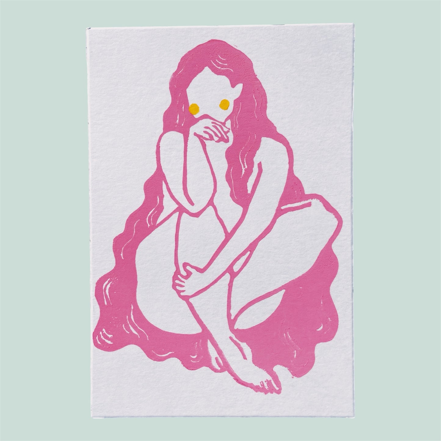 Karte Original Linoldruck June (5 Farben)