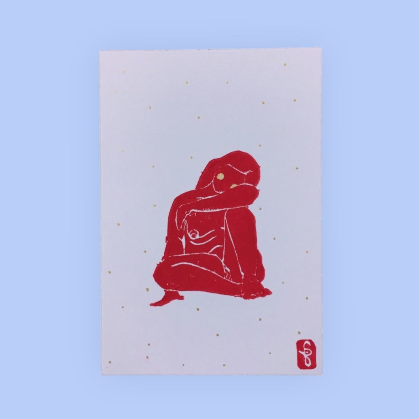 Original Linoldruck Karte Oro