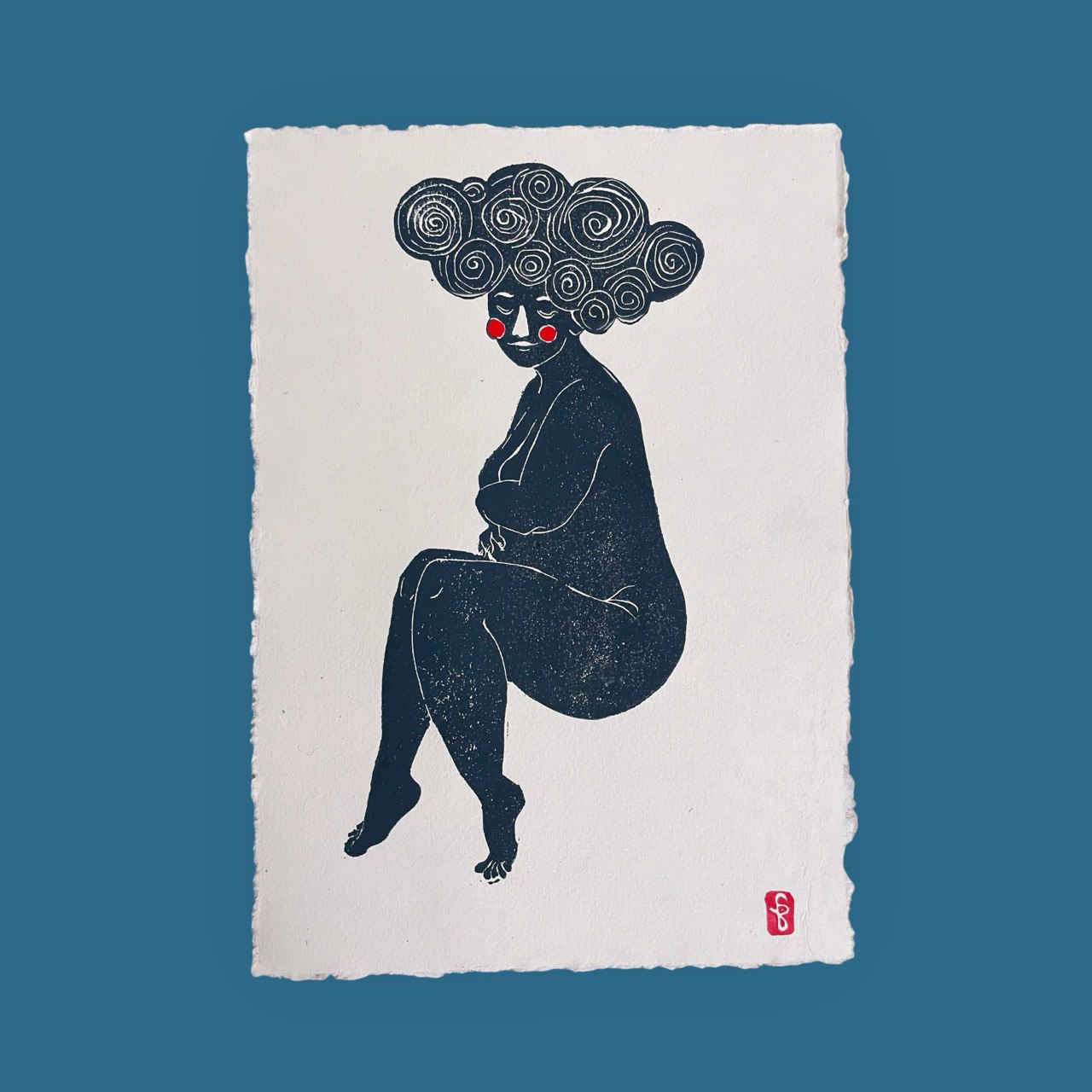 Original Linoldruck Mère