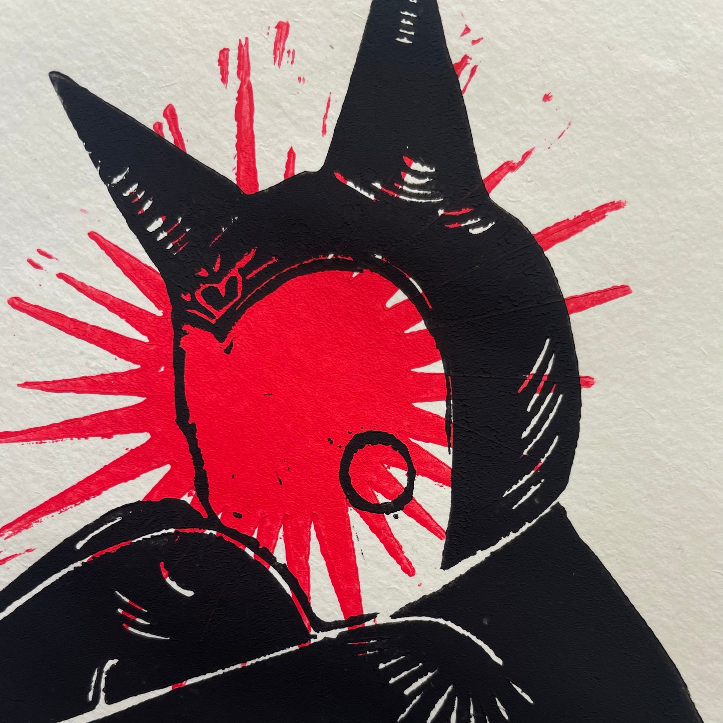 Original Linoldruck Mooney (rot)