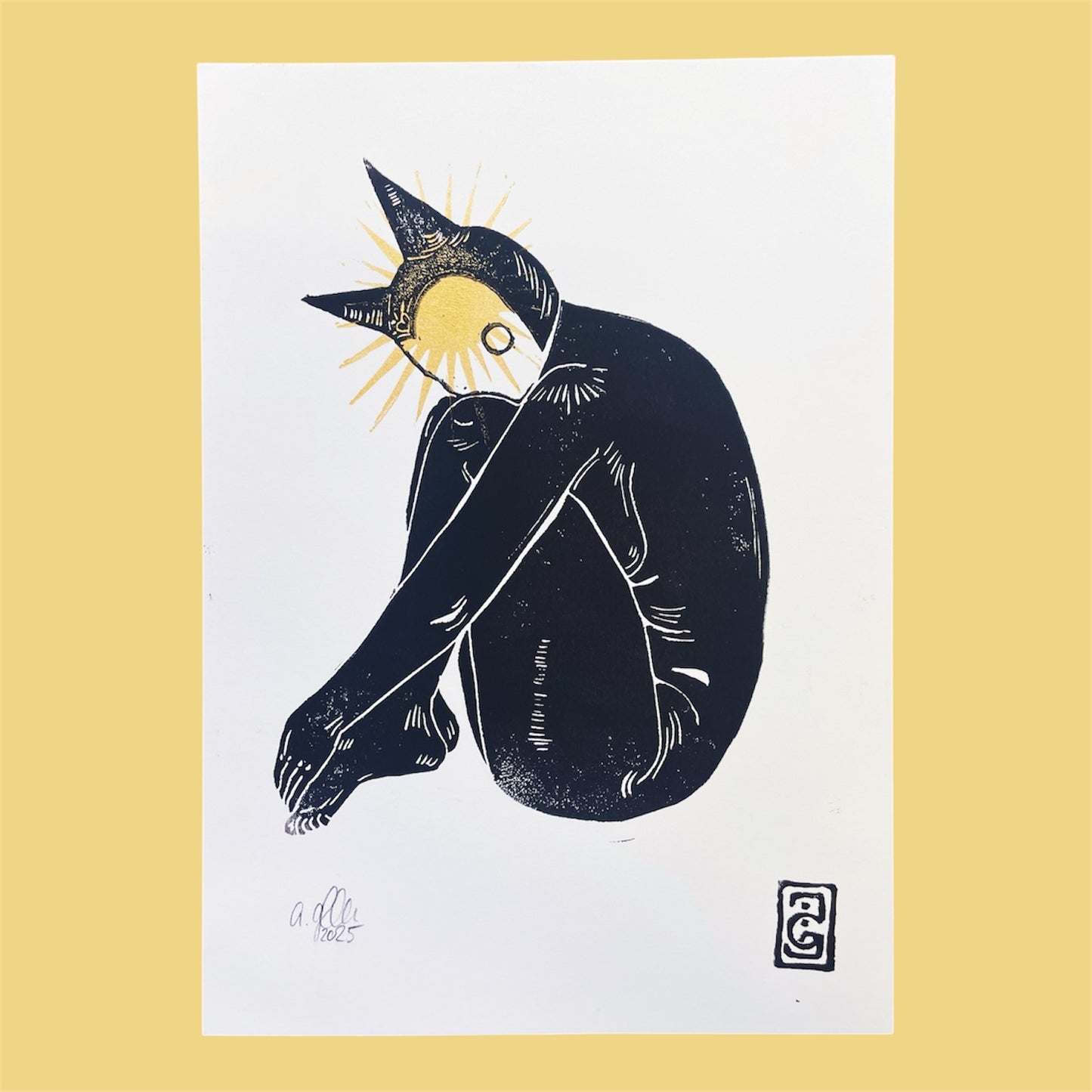 Original Linoldruck Mooney