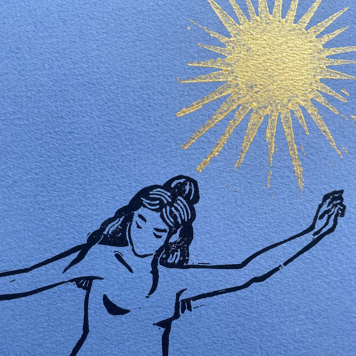 Original Linoldruck Golden