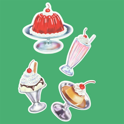 Sticker Dessert (einzeln & Set) (transparent)
