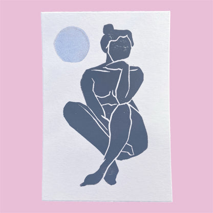 Original Linoldruck Dora Anthrazit Silber