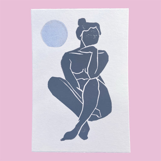 Original Linoldruck Dora Anthrazit Silber