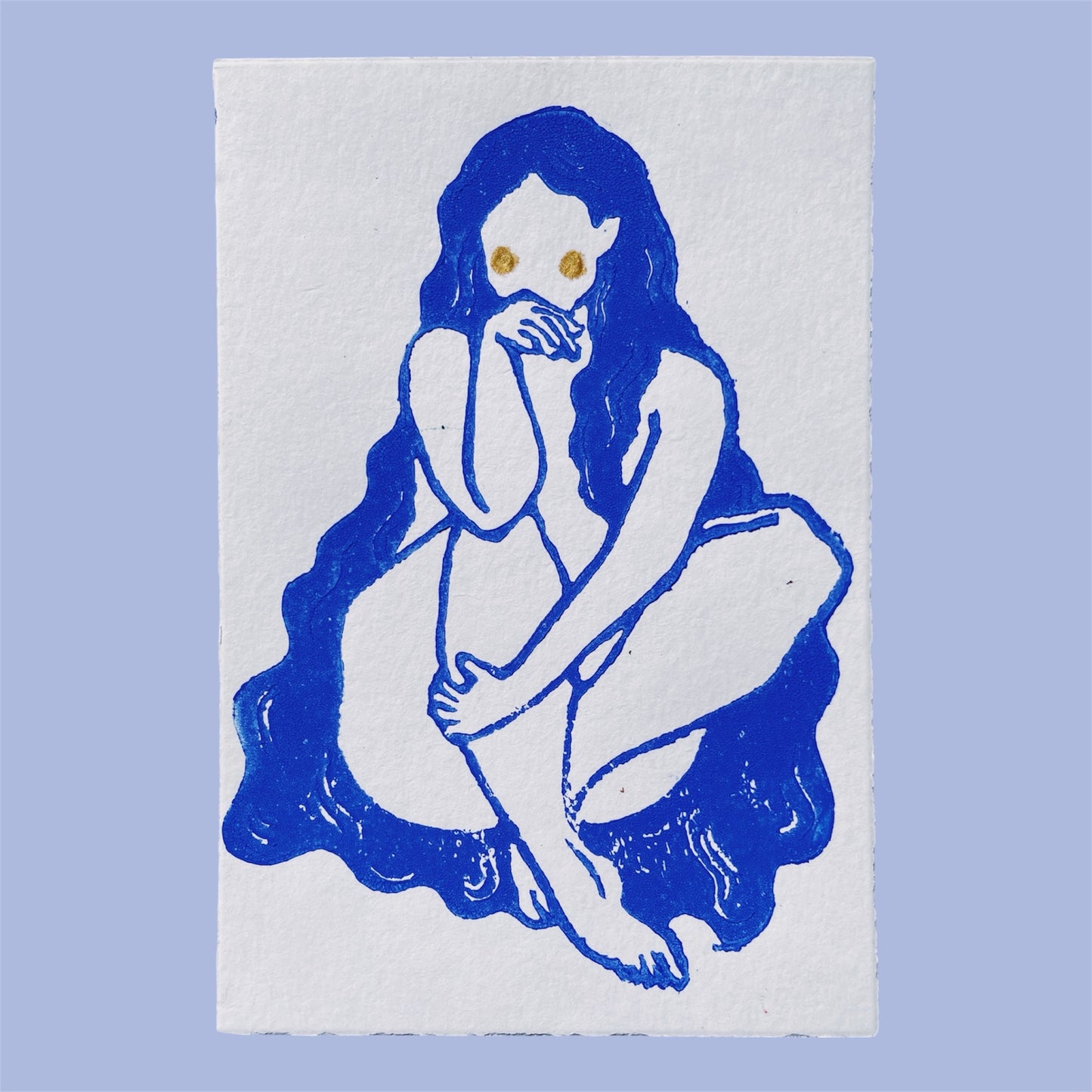 Karte Original Linoldruck June (5 Farben)