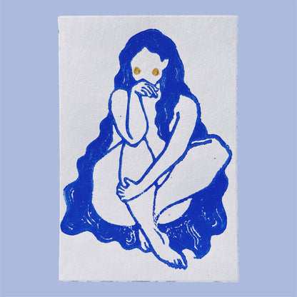 Karte Original Linoldruck June (5 Farben)