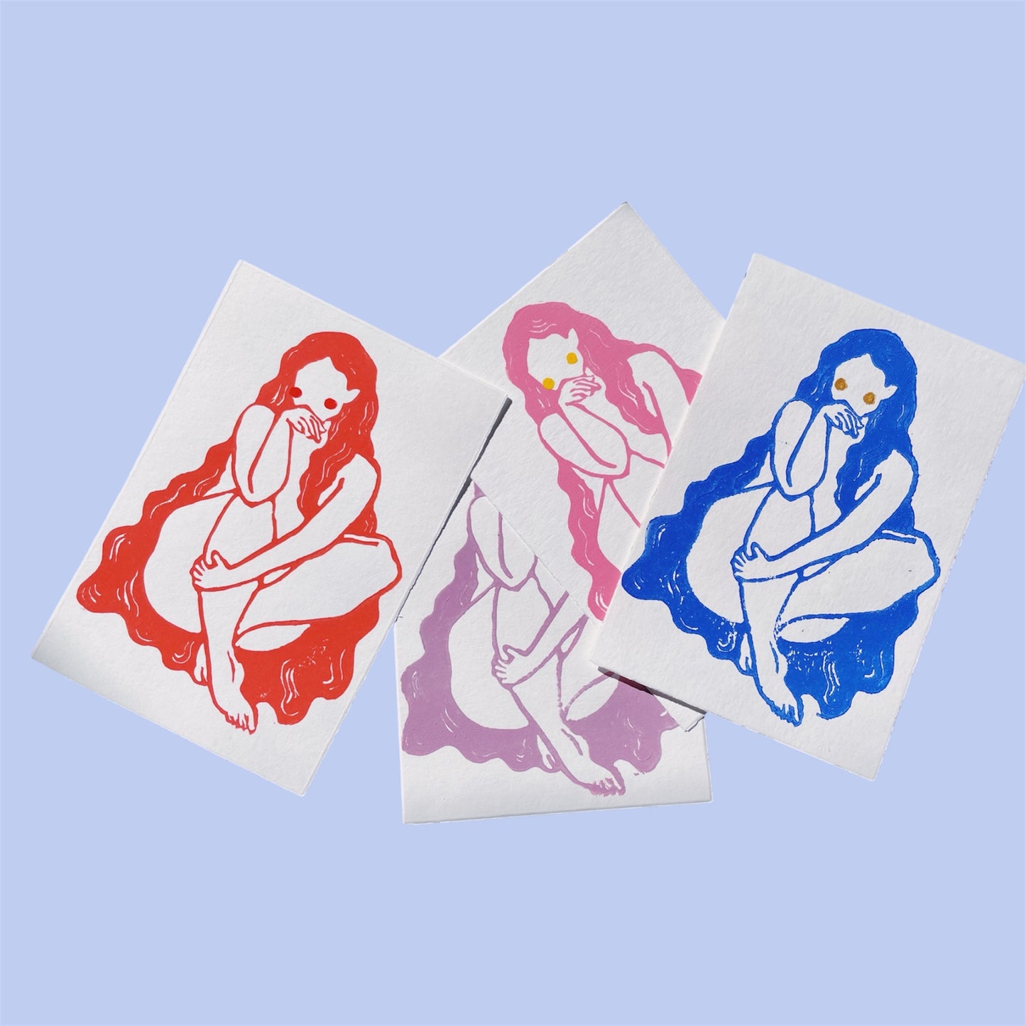 Karte Original Linoldruck June (5 Farben)