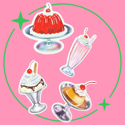 Sticker Dessert (einzeln & Set) (transparent)