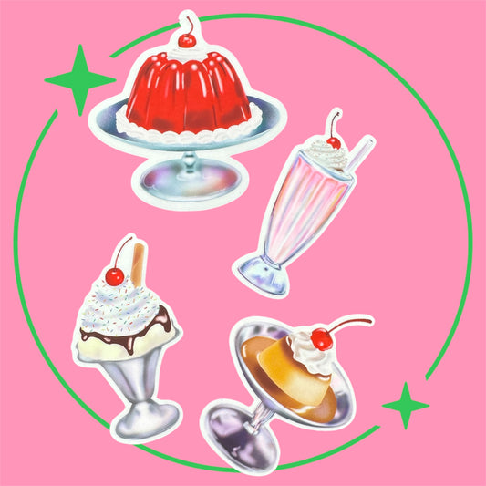 Sticker Dessert (einzeln & Set) (transparent)
