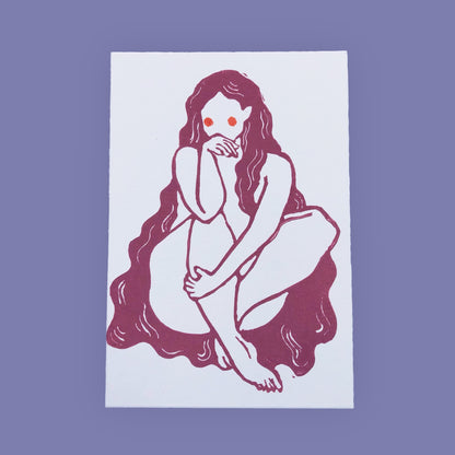 Karte Original Linoldruck June (5 Farben)