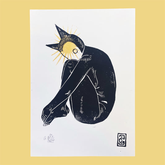 Original Linoldruck Mooney