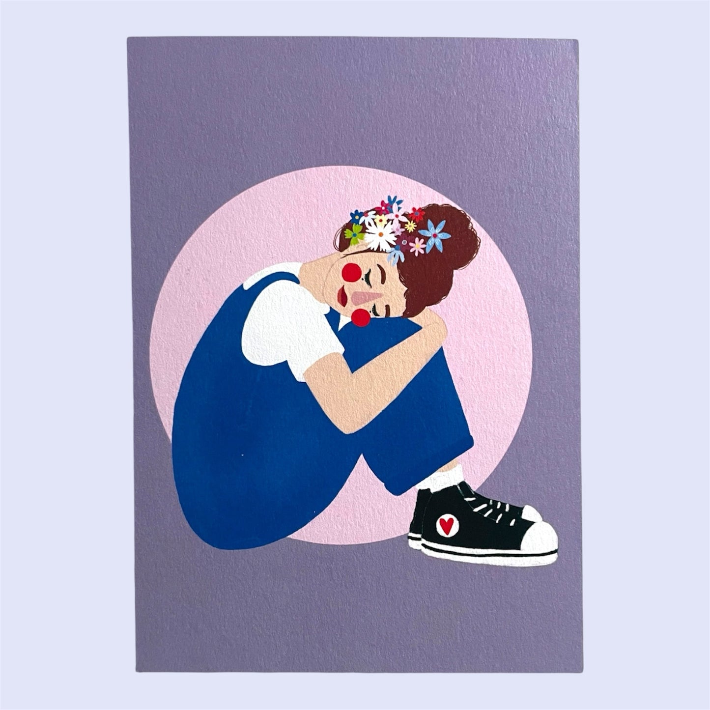 Postkarte Blumen im Haar