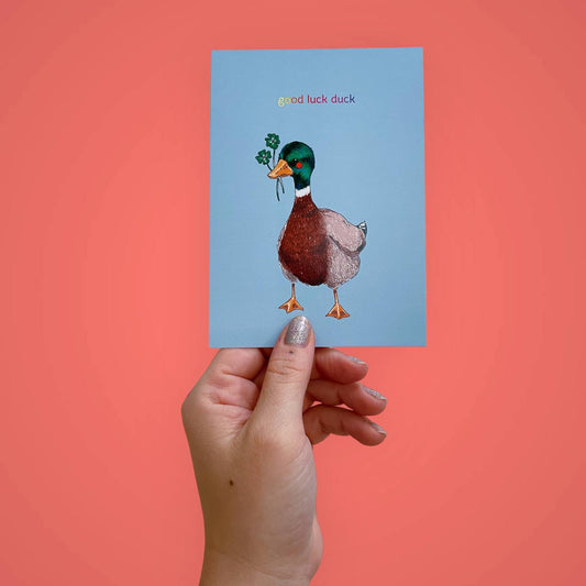 Postkarte Good Luck Duck